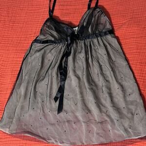 NWT Victoria's Secret Very Sexy Sz M Babydoll Mesh Sheer Dark Fairy Camisole